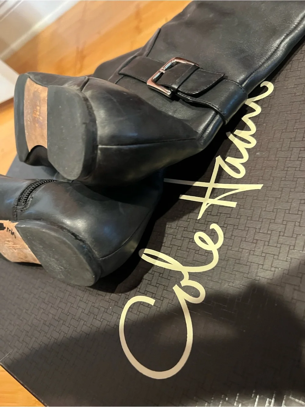 Cole Haan Black Leather Over-the-Knee Boots
